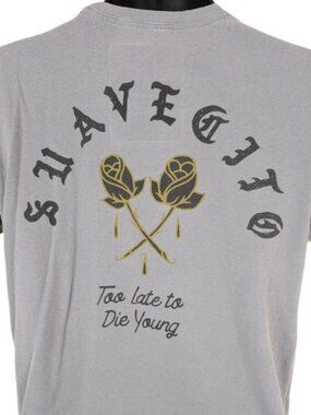 Suavecito T Shirt Mens Size Medium Gray Too Late To Die Young Streetwear